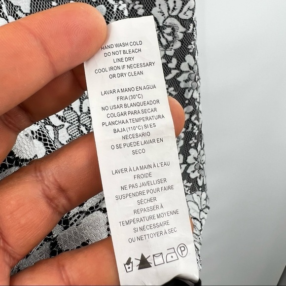 Kensie dress 2 black white lace overlay - Picture 7 of 8